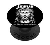 Jésus The Way Truth Life Christian Streetwear PopSockets PopGrip Adhésif