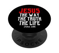 Jesus The Way Truth Life John 14:6 Chrétienne Bible Verse Dieu PopSockets PopGrip Adhésif