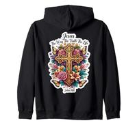 Jesus The Way Truth Life John 14:6 Christian Bible Floral Sweat à Capuche