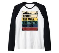 Jesus The Way Truth Life Women Men Kids Christian Worship Manche Raglan