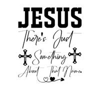 Jesus There just Something About That Autocollant avec nom Noir 49,2 x 58,2 cm Plusieurs options de taille