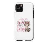 Jesus Thinks I'm A Delight Funny Christian Faith Cat Lover Coque pour iPhone 11 Pro