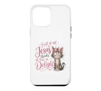 Jesus Thinks I'm A Delight Funny Christian Faith Cat Lover Coque pour iPhone 12 Pro Max