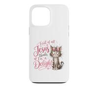 Jesus Thinks I'm A Delight Funny Christian Faith Cat Lover Coque pour iPhone 13 Pro Max