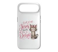 Jesus Thinks I'm A Delight Funny Christian Faith Cat Lover Coque pour iPhone Air