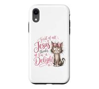 Jesus Thinks I'm A Delight Funny Christian Faith Cat Lover Coque pour iPhone XR