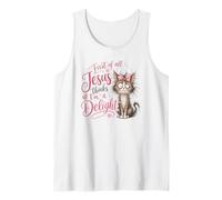 Jesus Thinks I'm A Delight Funny Christian Faith Cat Lover Débardeur