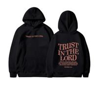 Jesus Trust In The Lord Sweat à capuche d'entraînement pour femme, confortable, lettre chrétienne, graphique chrétien, tenue religieuse mignonne à manches longues doublée en polaire, pull à capuche