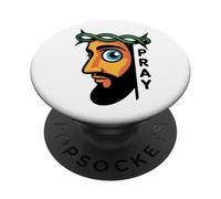 Jésus voit Tout - Funny Prier Christian Faith PopSockets PopGrip Adhésif