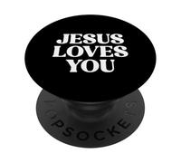 Jésus Vous Aime chrétien Dieu est Amour Foi Simple Espoir PopSockets PopGrip Adhésif