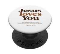 Jésus Vous Aime chrétien Jésus Christianisme Verset PopSockets PopGrip Adhésif