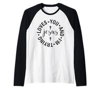 Jésus Vous Aime chrétiens Hommes et Femmes reconnaissants Manche Raglan