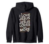 Jésus vous aime davantage, verset de la Bible de Jésus chrétien Sweat à Capuche