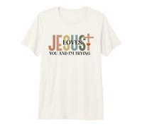 Jésus Vous Aime et Je Tente la Foi chrétienne T-Shirt Haut de Gamme