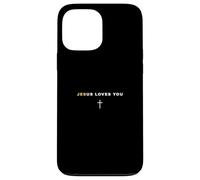 Jésus Vous Aime et Nous Vous Aimons Croix chrétienne Vous n'êtes Pas Seul Coque pour iPhone 13 Pro Max