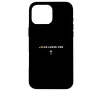 Jésus Vous Aime et Nous Vous Aimons Croix chrétienne Vous n'êtes Pas Seul Coque pour iPhone 16 Pro Max