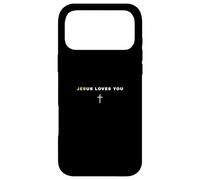 Jésus Vous Aime et Nous Vous Aimons Croix chrétienne Vous n'êtes Pas Seul Coque pour iPhone 17 Pro Max