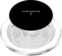 Jésus Vous Aime et Nous Vous Aimons Croix chrétienne Vous n'êtes Pas Seul PopSockets PopGrip pour MagSafe