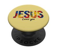 Jésus Vous Aime Foi chrétienne Dieu Évangile église PopSockets PopGrip Adhésif