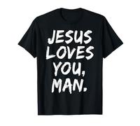 Jésus Vous Aime Homme chrétien croyant Foi Dieu Religieux T-Shirt