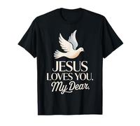 Jésus Vous Aime, Mon Cher Tee-Shirt de Message chrétien Doux T-Shirt