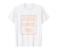 Jésus Vous Aime T-Shirt Graphique avec Valeur, Homme, Blanc, L