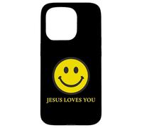 Jésus Vous Aime Visage Heureux Mignon Religieux chrétien Coque pour iPhone 15 Pro