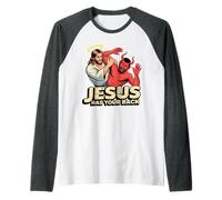 Jésus Vous soutient - Jésus vainc Le Diable Manche Raglan
