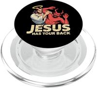 Jésus Vous soutient - Jésus vainc Le Diable PopSockets PopGrip pour MagSafe