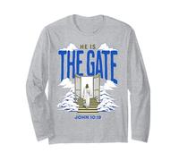 Jesus Way The Gate Citation du Verset de la Bible catholique John 10 19 Manche Longue
