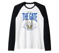 Jesus Way The Gate Citation du Verset de la Bible catholique John 10 19 Manche Raglan