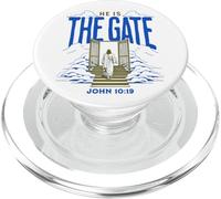 Jesus Way The Gate Citation du Verset de la Bible catholique John 10 19 PopSockets PopGrip pour MagSafe