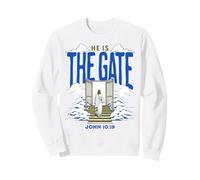 Jesus Way The Gate Citation du Verset de la Bible catholique John 10 19 Sweatshirt