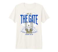 Jesus Way The Gate Citation du Verset de la Bible catholique John 10 19 T-Shirt Haut de Gamme
