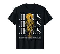 Jésus Way Vérité Vie Foi Chrétienne Écriture Religieuse GIF T-Shirt
