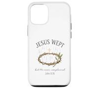 Jesus Wept John 11:35 Crown of Thorns Watercolor Coque pour iPhone 12/12 Pro