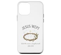 Jesus Wept John 11:35 Crown of Thorns Watercolor Coque pour iPhone 12 Mini