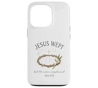 Jesus Wept John 11:35 Crown of Thorns Watercolor Coque pour iPhone 13 Pro