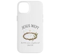 Jesus Wept John 11:35 Crown of Thorns Watercolor Coque pour iPhone 14 Plus