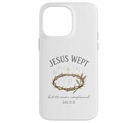 Jesus Wept John 11:35 Crown of Thorns Watercolor Coque pour iPhone 14 Pro Max