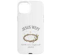 Jesus Wept John 11:35 Crown of Thorns Watercolor Coque pour iPhone 15 Plus