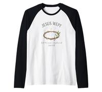 Jesus Wept John 11:35 Crown of Thorns Watercolor Manche Raglan