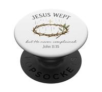 Jesus Wept John 11:35 Crown of Thorns Watercolor PopSockets PopGrip Adhésif