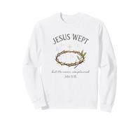 Jesus Wept John 11:35 Crown of Thorns Watercolor Sweatshirt