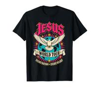 Jesus World Tour Globe Colombe Style Rock chrétien T-Shirt