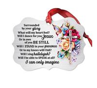 Jesuspirit Cadeaux religieux pour famille de prière avec verset de la Bible écriture - Décorations chrétiennes pour la maison - Décoration spirituelle de chambre Jésus - I Can Only Imagine - Ornements d'arbre à suspendre