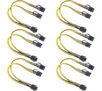 Jesustree Adaptateur pour Câbles d'Alimentation Pcie 6 Broches à 8 Broches 31cm d'Extension Pci Express Connecteur de Carte Graphique Câble d'Alimentation 6 Pack