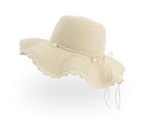 Jesustree Chapeau de Paille Femme, Casquette Soleil Pliable Protection UV, D'été Plage Visière Large Bord Disquette De Papier Tresse Bucket Hat pour Voyage Randonnée Peche (Beige)