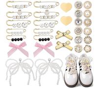 Jesustree Clips Décoratifs pour Lacets, 24 Pièces Bijoux de Lacets, Accessoire pour Baskets et Chaussures Décontractées (Or)