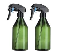 Jesustree Flacons Pulvérisateur, 300 ml Plastique Vide Spray Bouteille, Brume Fine Vaporisateur Rechargeable, pour Plante, Jardinage, Cheveux, Nettoyage Cuisine, Transparent Vert, 2Pcs